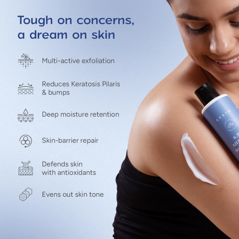 6.5% AHA BHA Body Lotion for Rough and Textured Skin | Provides Gentle Exfoliation and Long-Lasting Hydration | 200 ml - Image 3