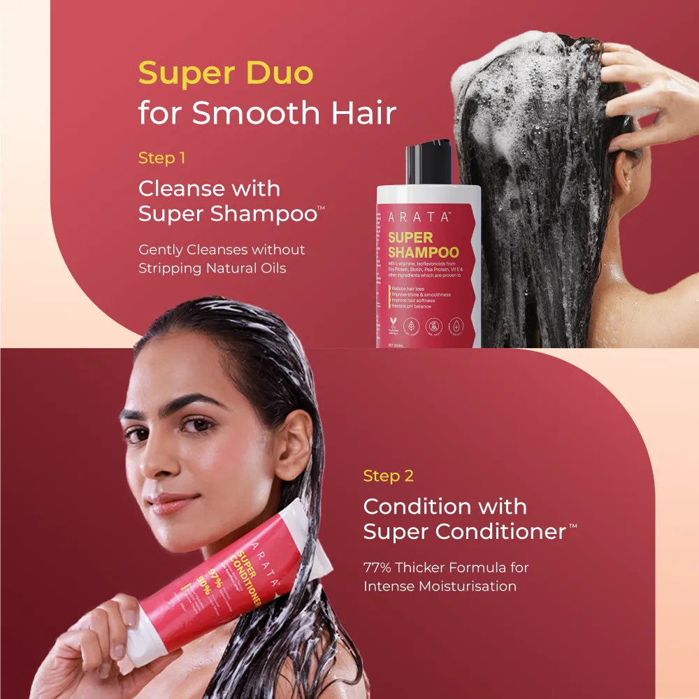 Super Moisture Duo with Biotin & Vegan Keratin for Dry & Damaged Hair - Super Shampoo (300ml) + Super Conditioner (200ml) - Image 4