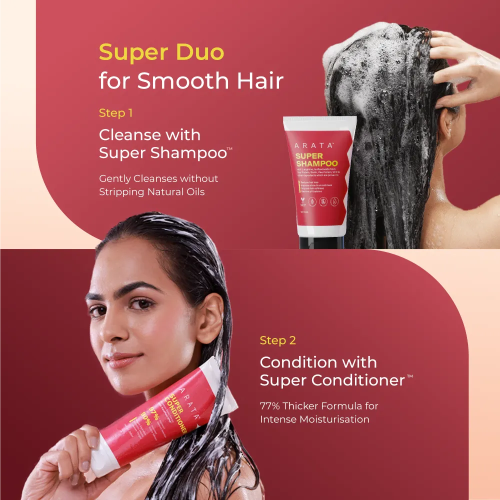 Super Moisture Duo with Biotin & Vegan Keratin for Dry & Damaged Hair - Travel Pack - Super Shampoo (150ml) + Super Conditioner (200ml) - Image 4