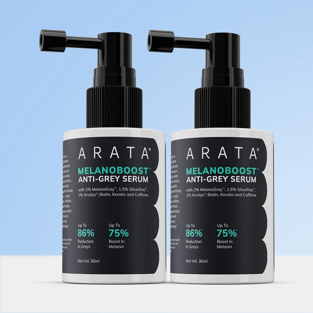 MelanoBoost™ Anti-Grey Hair & Beard Serum with MelanoGray™, Silverfree™, Arcolys® & Vegan Keratin - 30ml (Pack of 2)