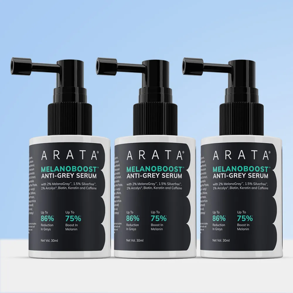 MelanoBoost™ Anti-Grey Hair & Beard Serum with MelanoGray™, Silverfree™, Arcolys® & Vegan Keratin - 30ml (Pack of 3)